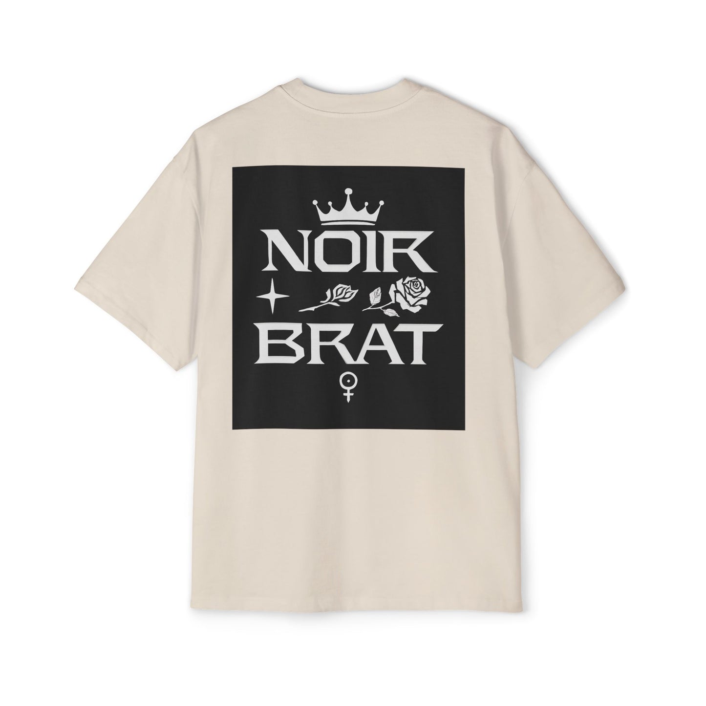 Noir Brat Heavy Oversized Tee, Aesthetic Graphic T-Shirt for Men, Streetwear Style, Casual Outfit, Gift for Fans of Dark Fashion