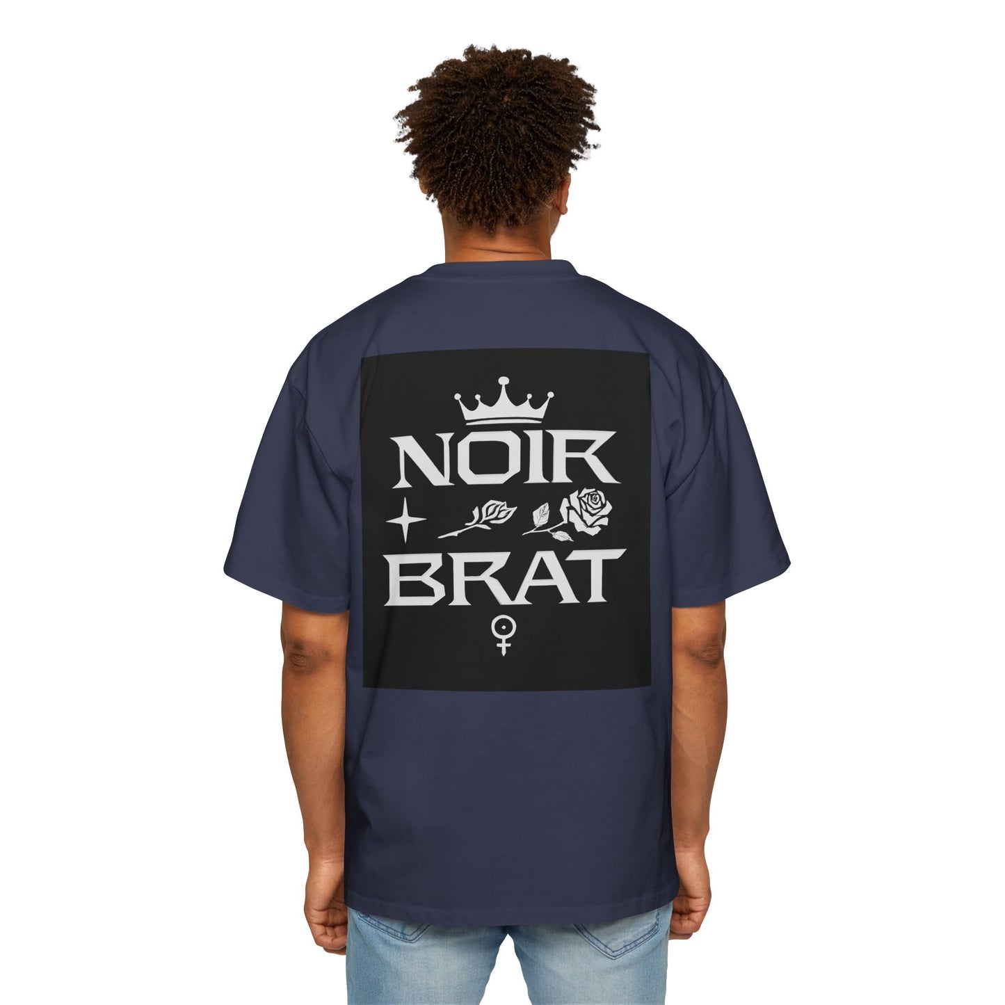 Noir Brat Heavy Oversized Tee, Aesthetic Graphic T-Shirt for Men, Streetwear Style, Casual Outfit, Gift for Fans of Dark Fashion