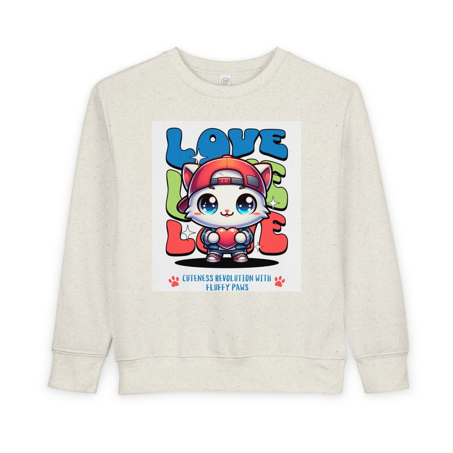 Toddler Cat Love Sweatshirt, Cute Kids Apparel, Playful Toddler Gift, Fun Sweatshirt for Kids, Cute Cat Design