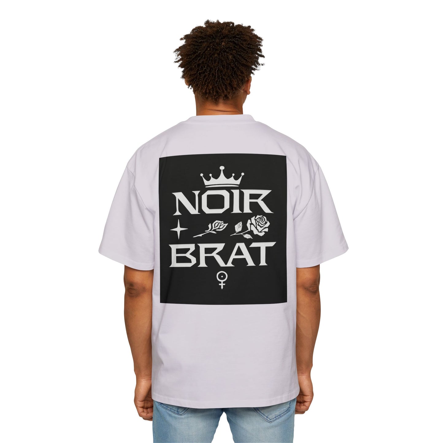 Noir Brat Heavy Oversized Tee, Aesthetic Graphic T-Shirt for Men, Streetwear Style, Casual Outfit, Gift for Fans of Dark Fashion