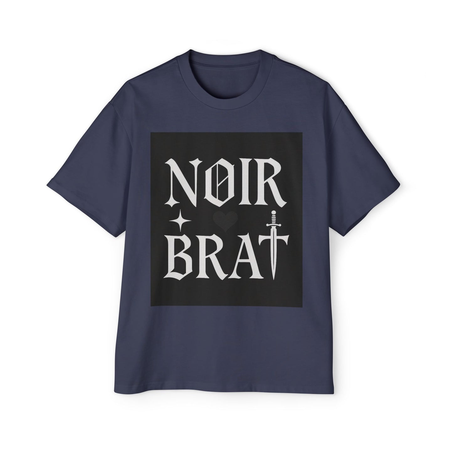 Noir Brat Heavy Oversized Tee, Aesthetic Graphic T-Shirt for Men, Streetwear Style, Casual Outfit, Gift for Fans of Dark Fashion