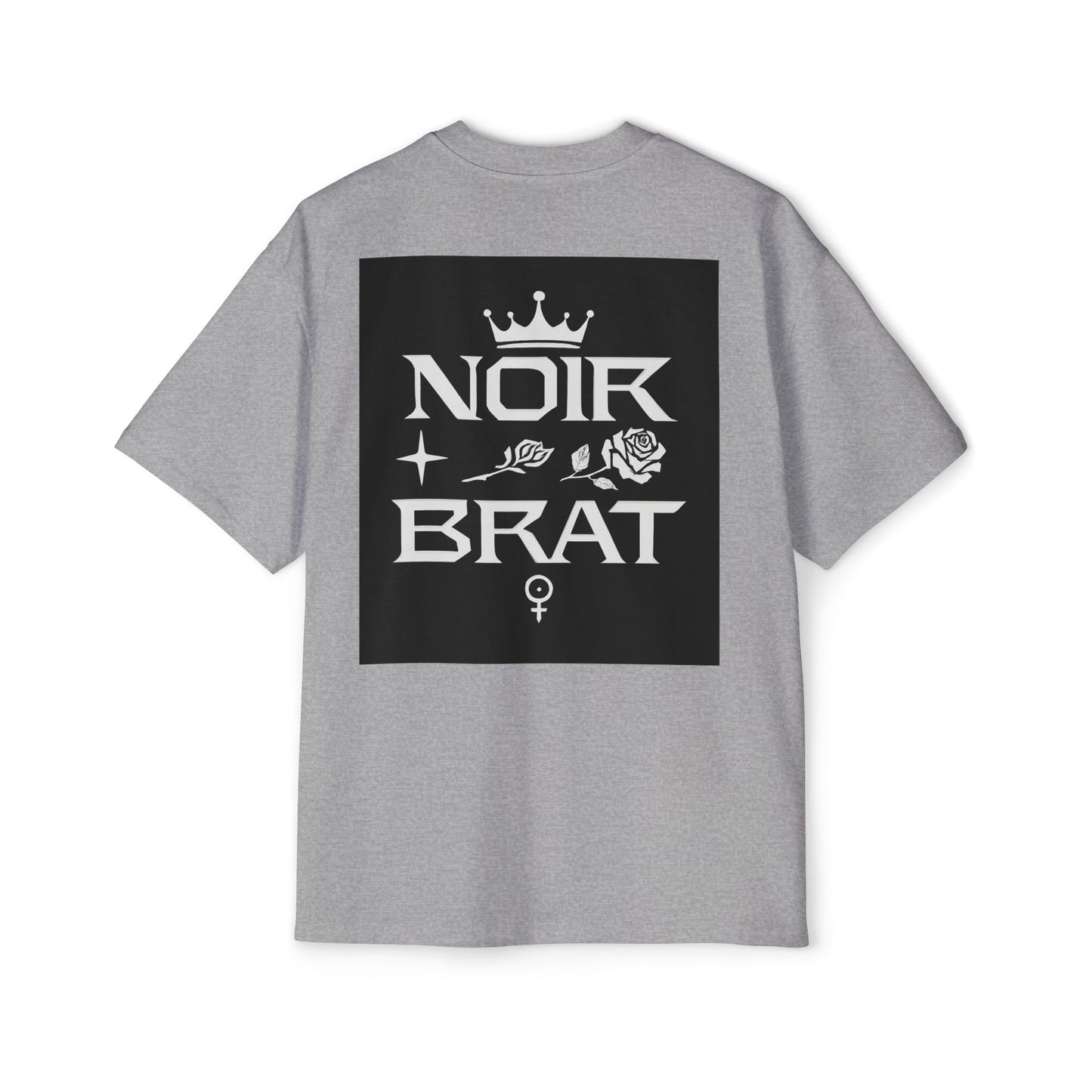 Noir Brat Heavy Oversized Tee, Aesthetic Graphic T-Shirt for Men, Streetwear Style, Casual Outfit, Gift for Fans of Dark Fashion