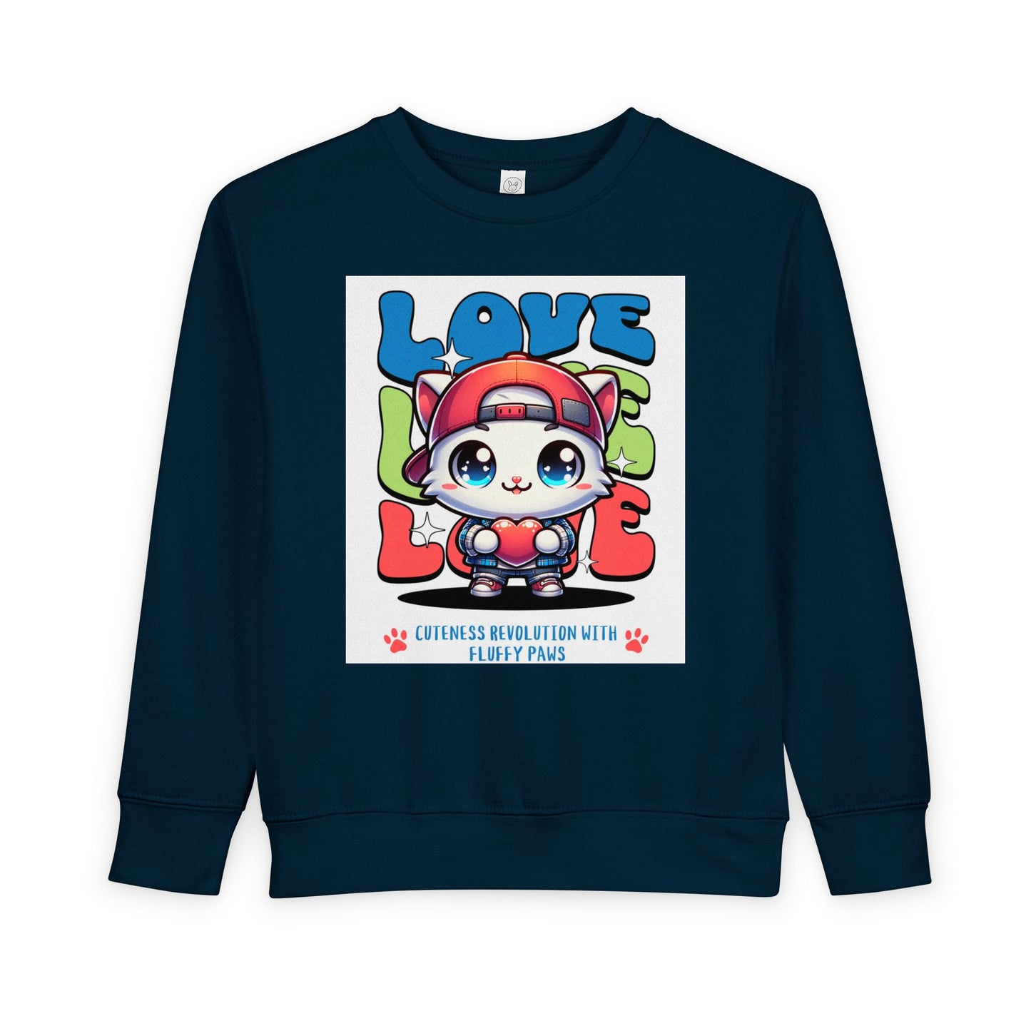 Toddler Cat Love Sweatshirt, Cute Kids Apparel, Playful Toddler Gift, Fun Sweatshirt for Kids, Cute Cat Design