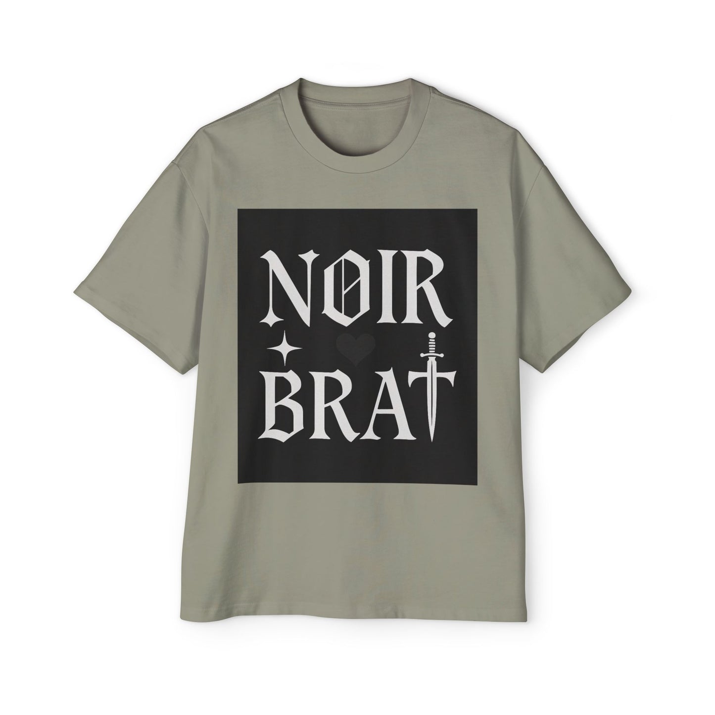 Noir Brat Heavy Oversized Tee, Aesthetic Graphic T-Shirt for Men, Streetwear Style, Casual Outfit, Gift for Fans of Dark Fashion