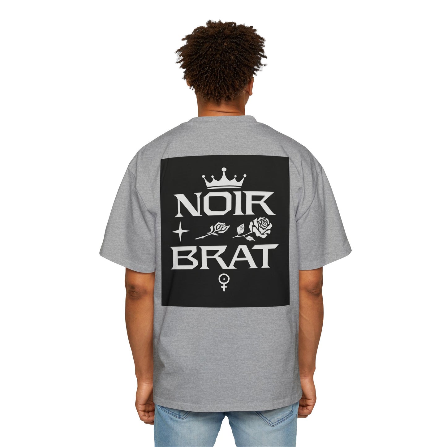 Noir Brat Heavy Oversized Tee, Aesthetic Graphic T-Shirt for Men, Streetwear Style, Casual Outfit, Gift for Fans of Dark Fashion