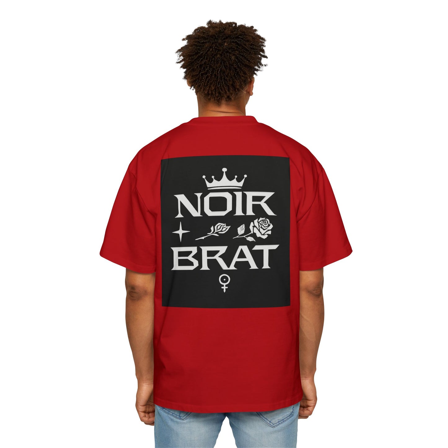 Noir Brat Heavy Oversized Tee, Aesthetic Graphic T-Shirt for Men, Streetwear Style, Casual Outfit, Gift for Fans of Dark Fashion
