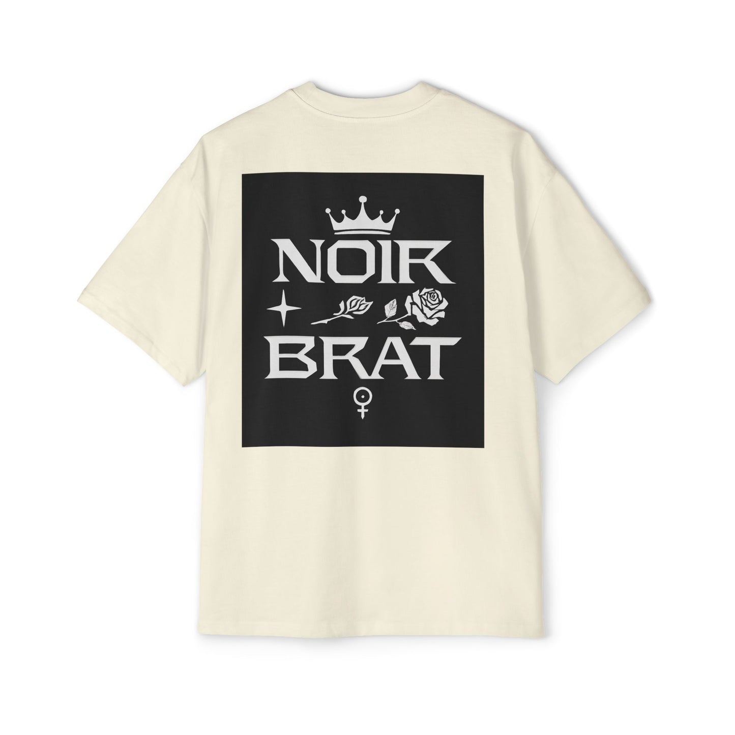 Noir Brat Heavy Oversized Tee, Aesthetic Graphic T-Shirt for Men, Streetwear Style, Casual Outfit, Gift for Fans of Dark Fashion