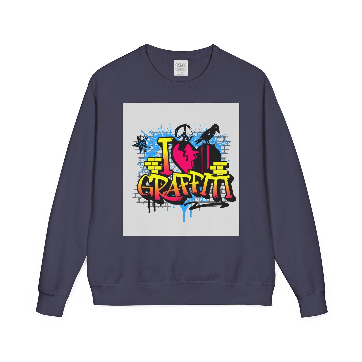 I Love Graffiti Crewneck Sweatshirt, Urban Streetwear, Graphic Sweatshirt, Casual Outfit, Gift for Art Lovers