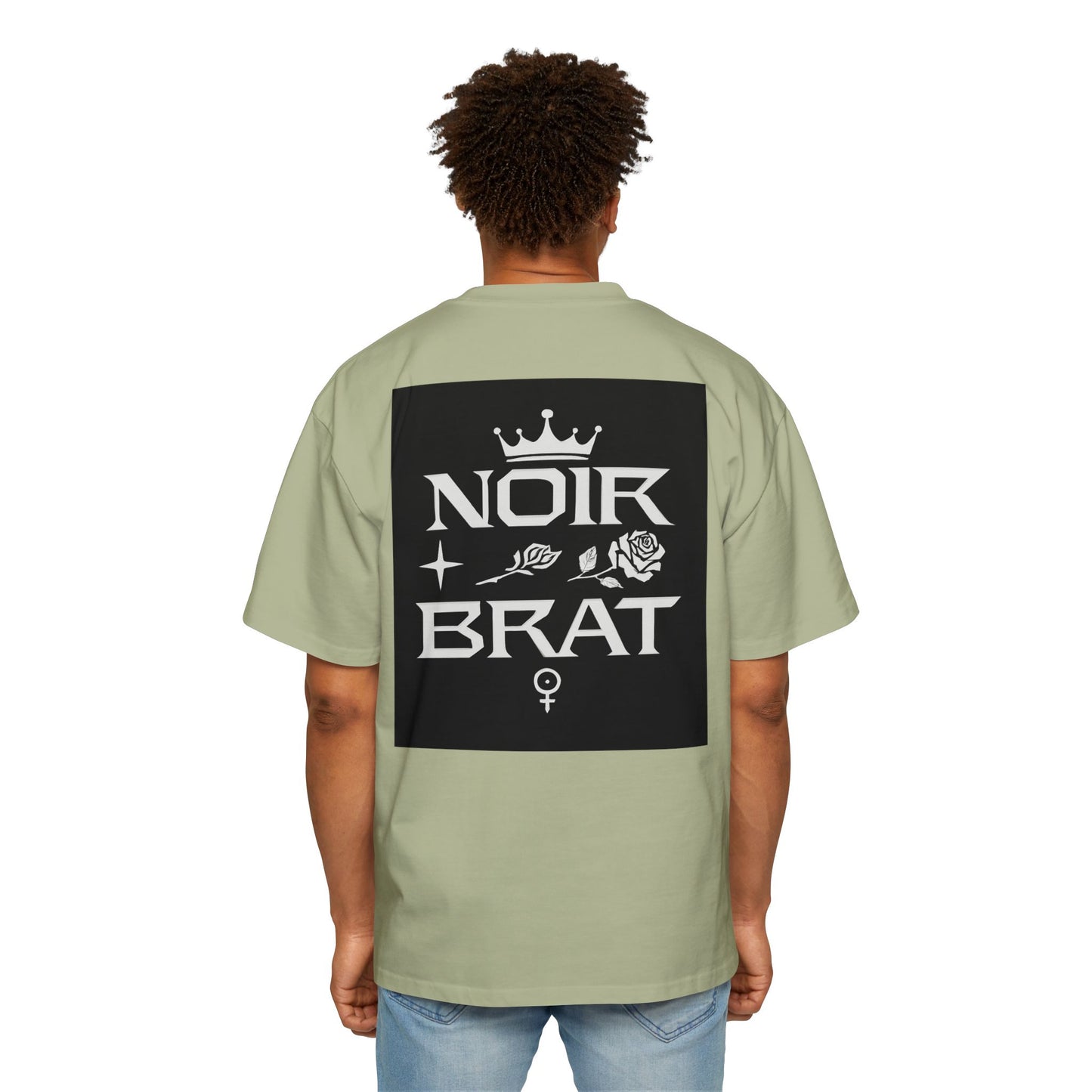 Noir Brat Heavy Oversized Tee, Aesthetic Graphic T-Shirt for Men, Streetwear Style, Casual Outfit, Gift for Fans of Dark Fashion