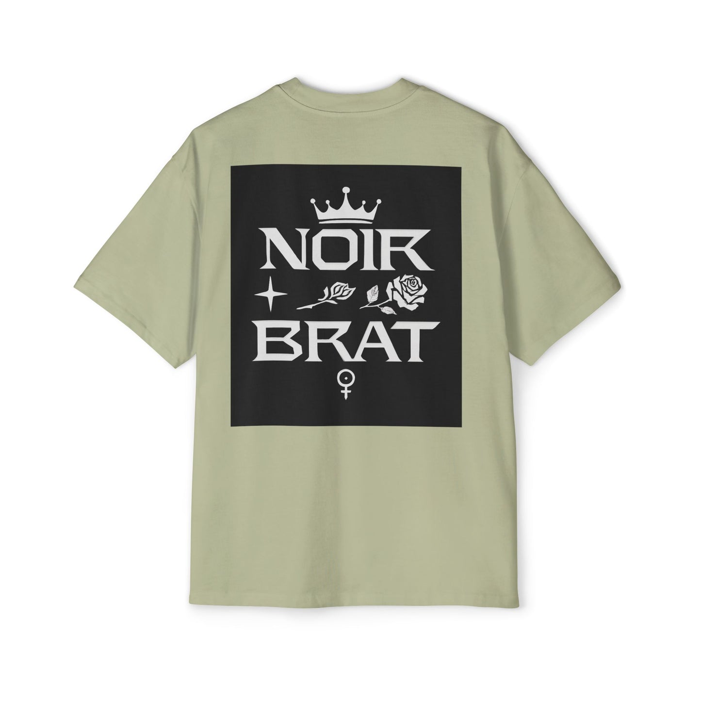 Noir Brat Heavy Oversized Tee, Aesthetic Graphic T-Shirt for Men, Streetwear Style, Casual Outfit, Gift for Fans of Dark Fashion