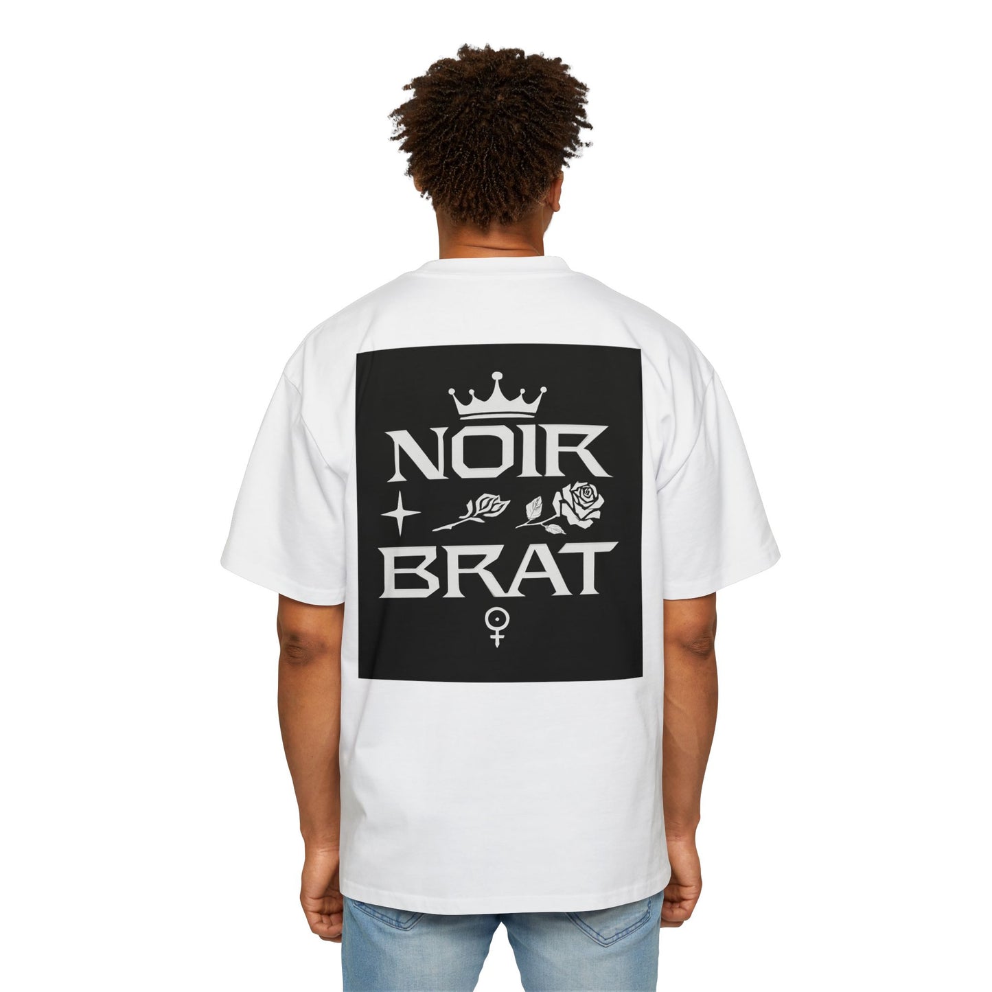 Noir Brat Heavy Oversized Tee, Aesthetic Graphic T-Shirt for Men, Streetwear Style, Casual Outfit, Gift for Fans of Dark Fashion