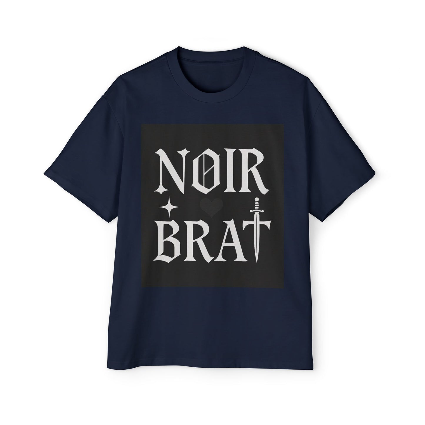 Noir Brat Heavy Oversized Tee, Aesthetic Graphic T-Shirt for Men, Streetwear Style, Casual Outfit, Gift for Fans of Dark Fashion