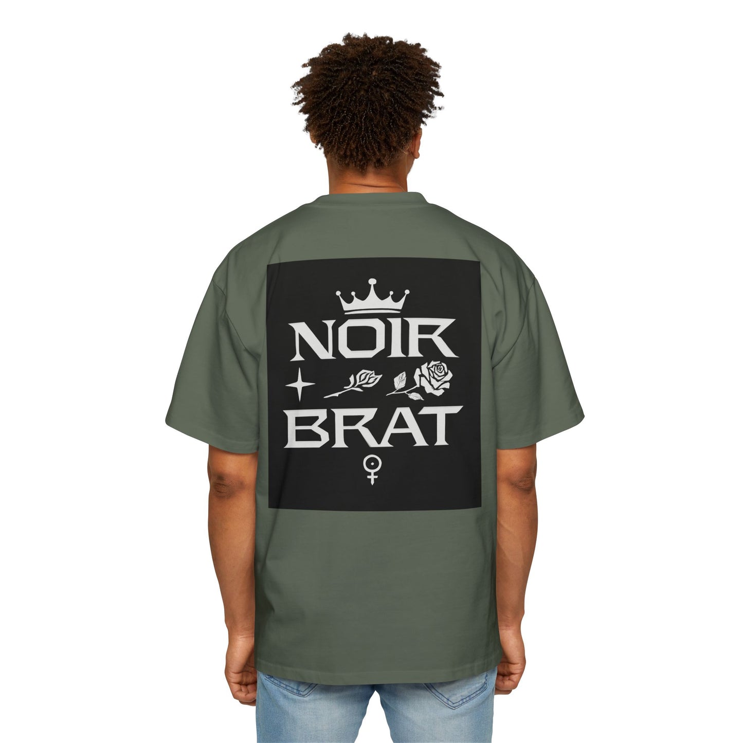Noir Brat Heavy Oversized Tee, Aesthetic Graphic T-Shirt for Men, Streetwear Style, Casual Outfit, Gift for Fans of Dark Fashion