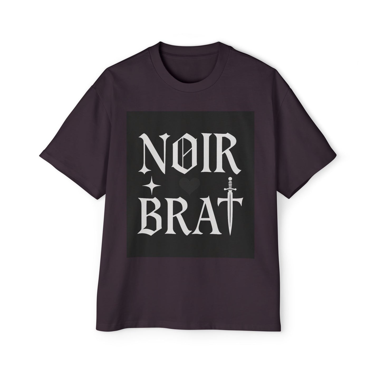 Noir Brat Heavy Oversized Tee, Aesthetic Graphic T-Shirt for Men, Streetwear Style, Casual Outfit, Gift for Fans of Dark Fashion