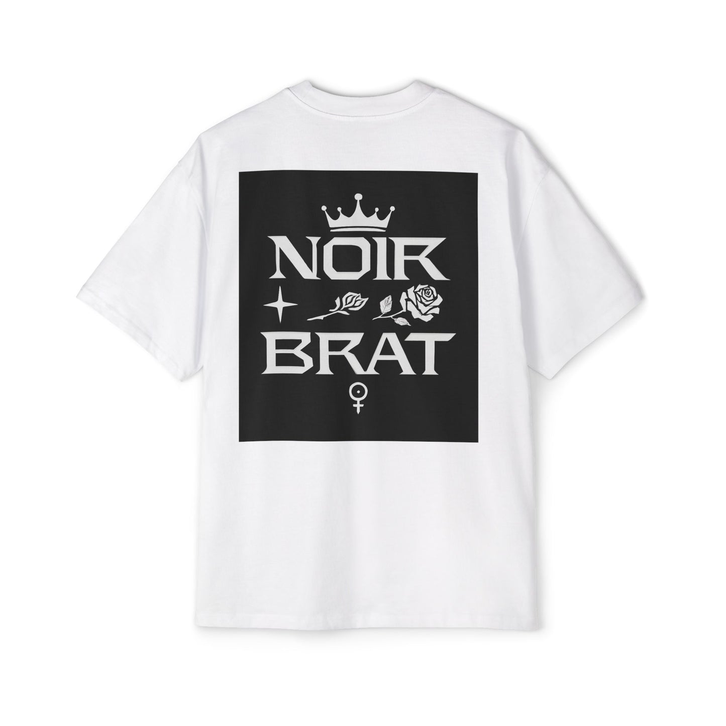 Noir Brat Heavy Oversized Tee, Aesthetic Graphic T-Shirt for Men, Streetwear Style, Casual Outfit, Gift for Fans of Dark Fashion