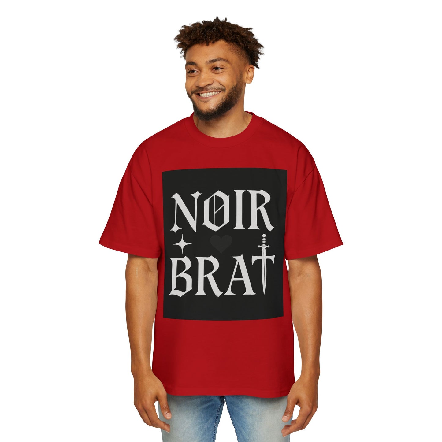 Noir Brat Heavy Oversized Tee, Aesthetic Graphic T-Shirt for Men, Streetwear Style, Casual Outfit, Gift for Fans of Dark Fashion