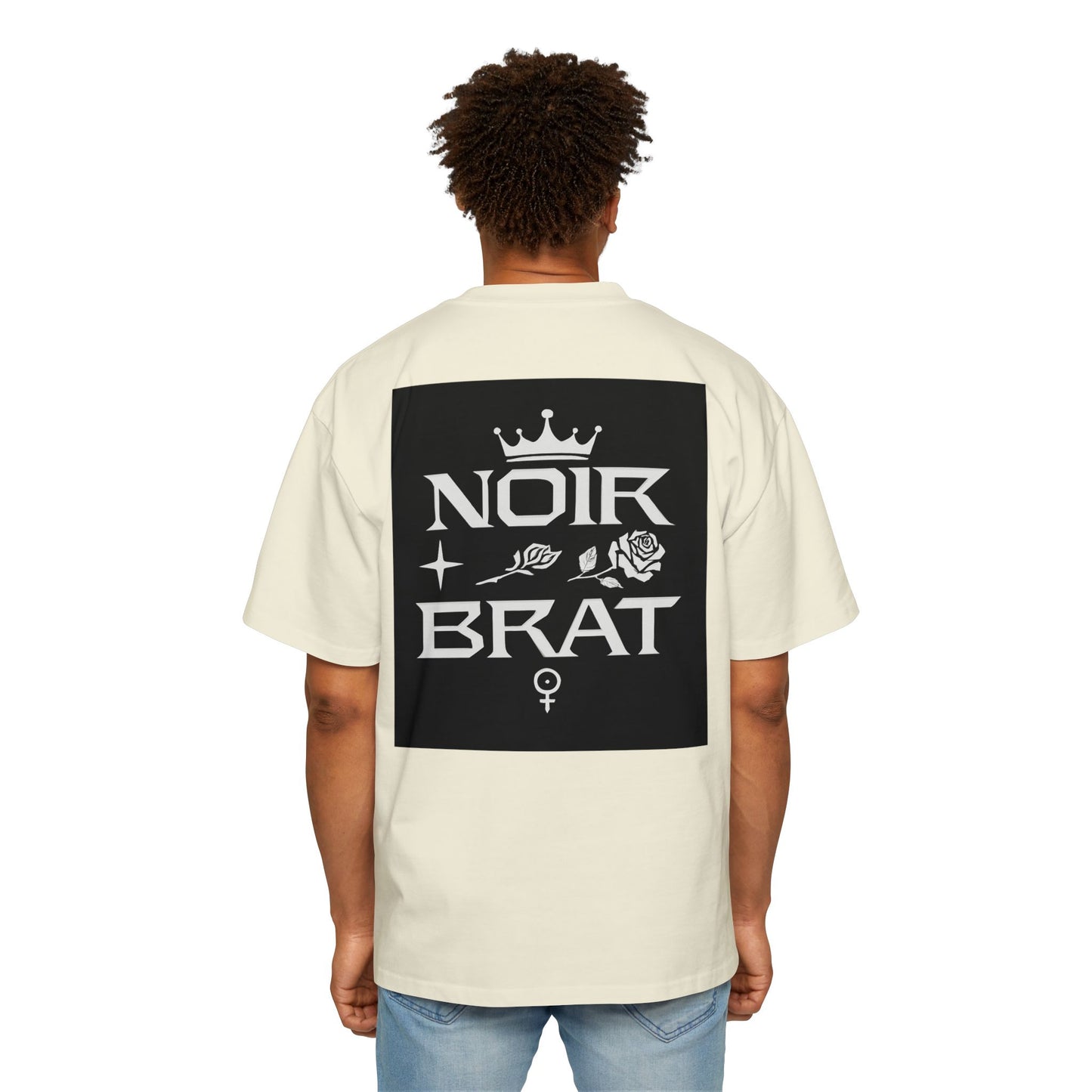 Noir Brat Heavy Oversized Tee, Aesthetic Graphic T-Shirt for Men, Streetwear Style, Casual Outfit, Gift for Fans of Dark Fashion