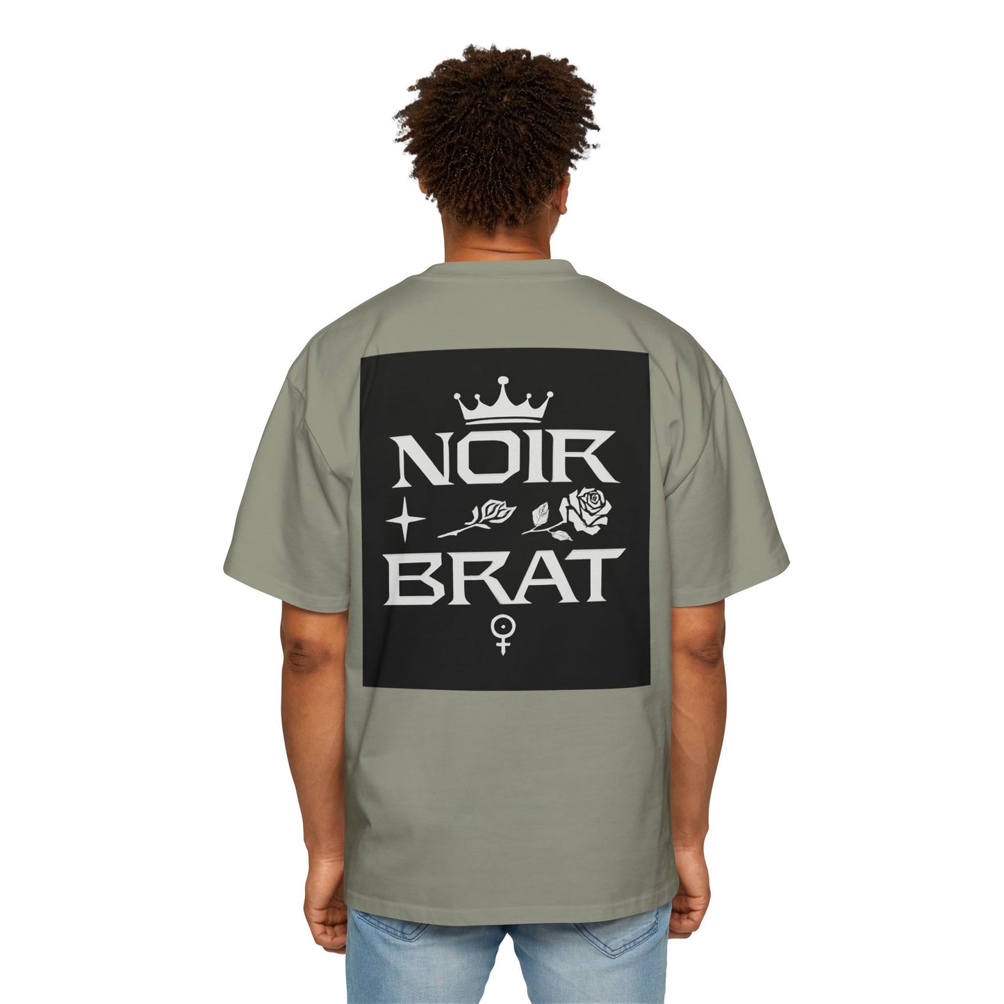 Noir Brat Heavy Oversized Tee, Aesthetic Graphic T-Shirt for Men, Streetwear Style, Casual Outfit, Gift for Fans of Dark Fashion