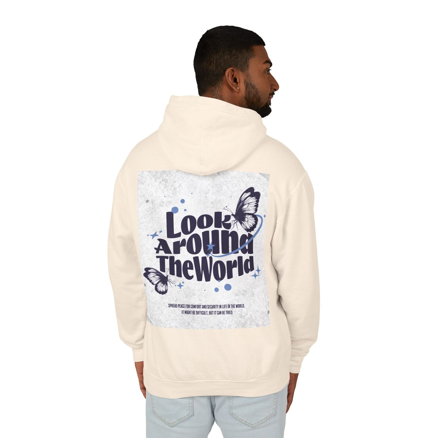Look Around the World Hoodie - Inspirational Gift, Unisex Lightweight Sweatshirt, Travel Apparel, Nature Lover's Keepsake, [...]
