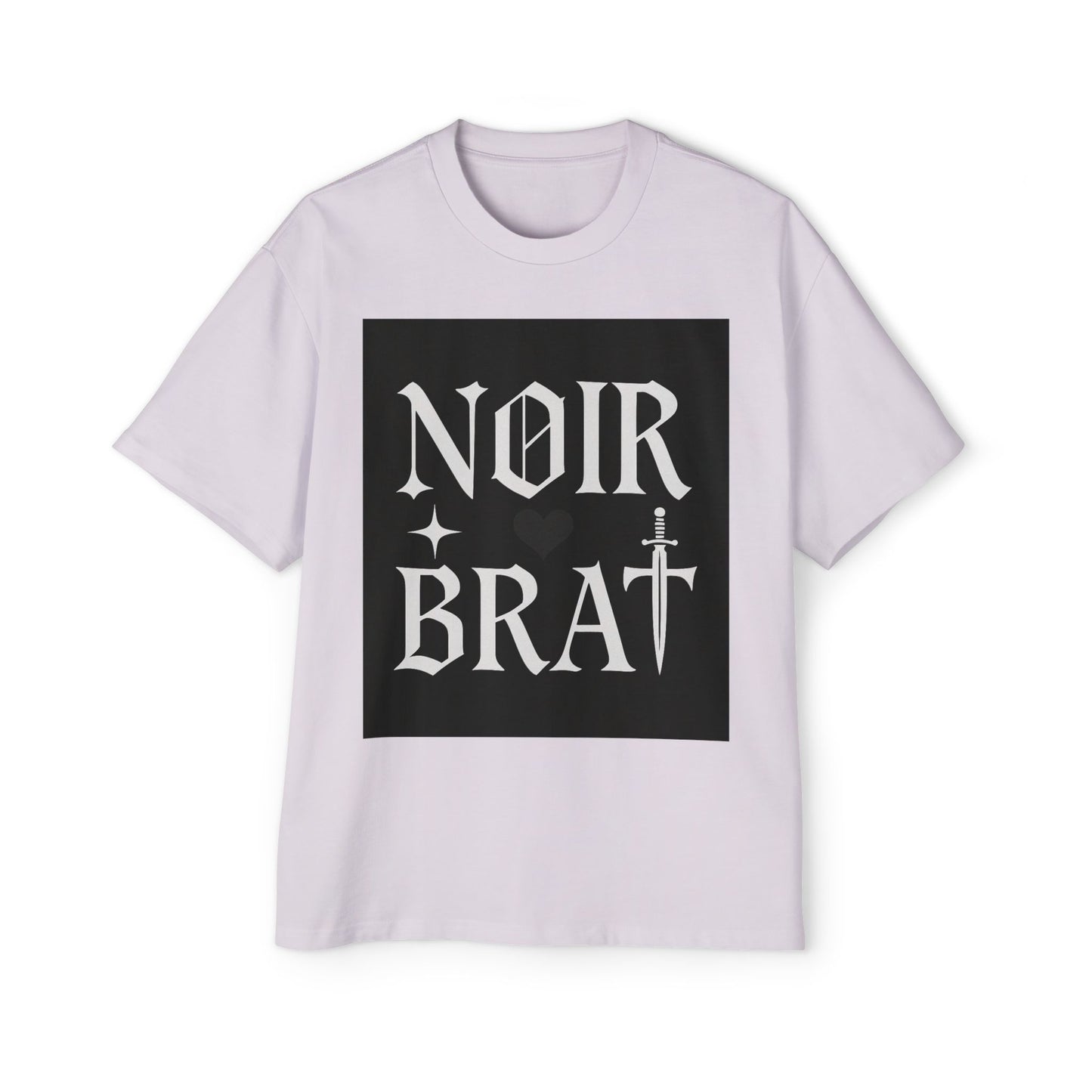 Noir Brat Heavy Oversized Tee, Aesthetic Graphic T-Shirt for Men, Streetwear Style, Casual Outfit, Gift for Fans of Dark Fashion