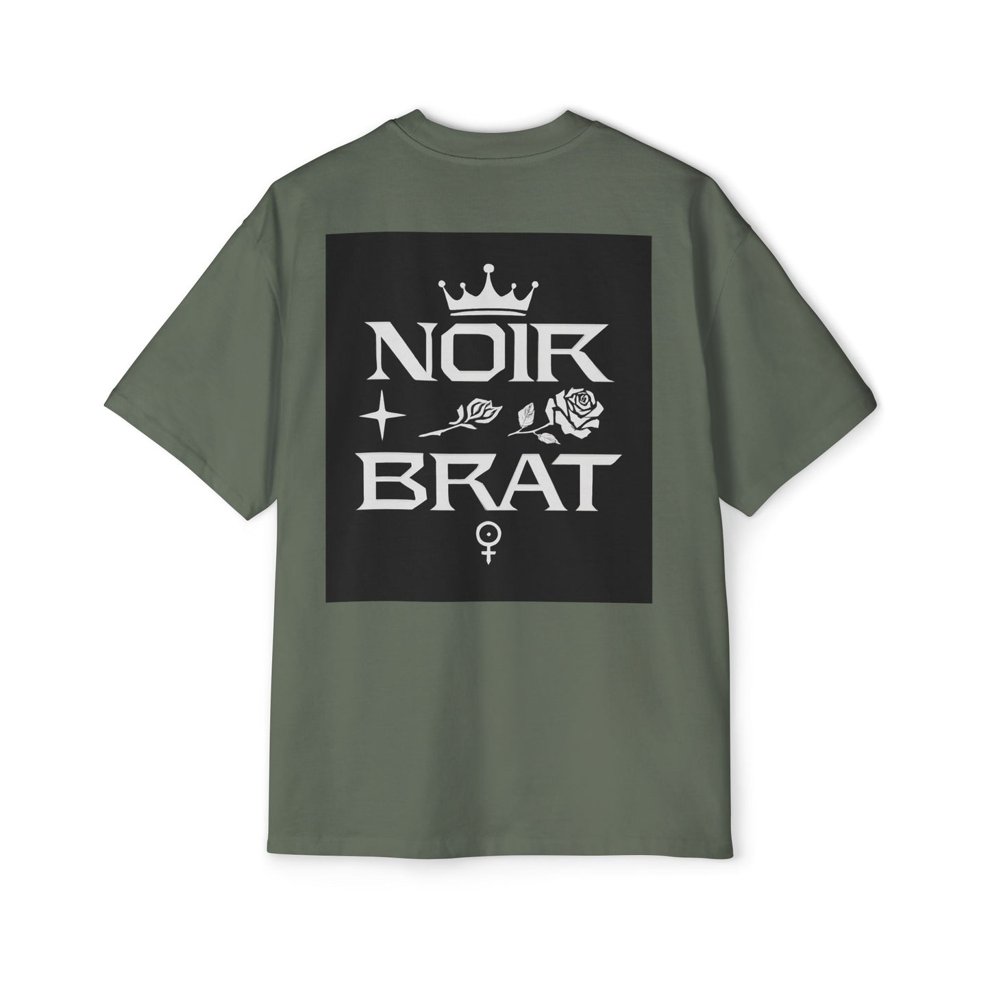 Noir Brat Heavy Oversized Tee, Aesthetic Graphic T-Shirt for Men, Streetwear Style, Casual Outfit, Gift for Fans of Dark Fashion