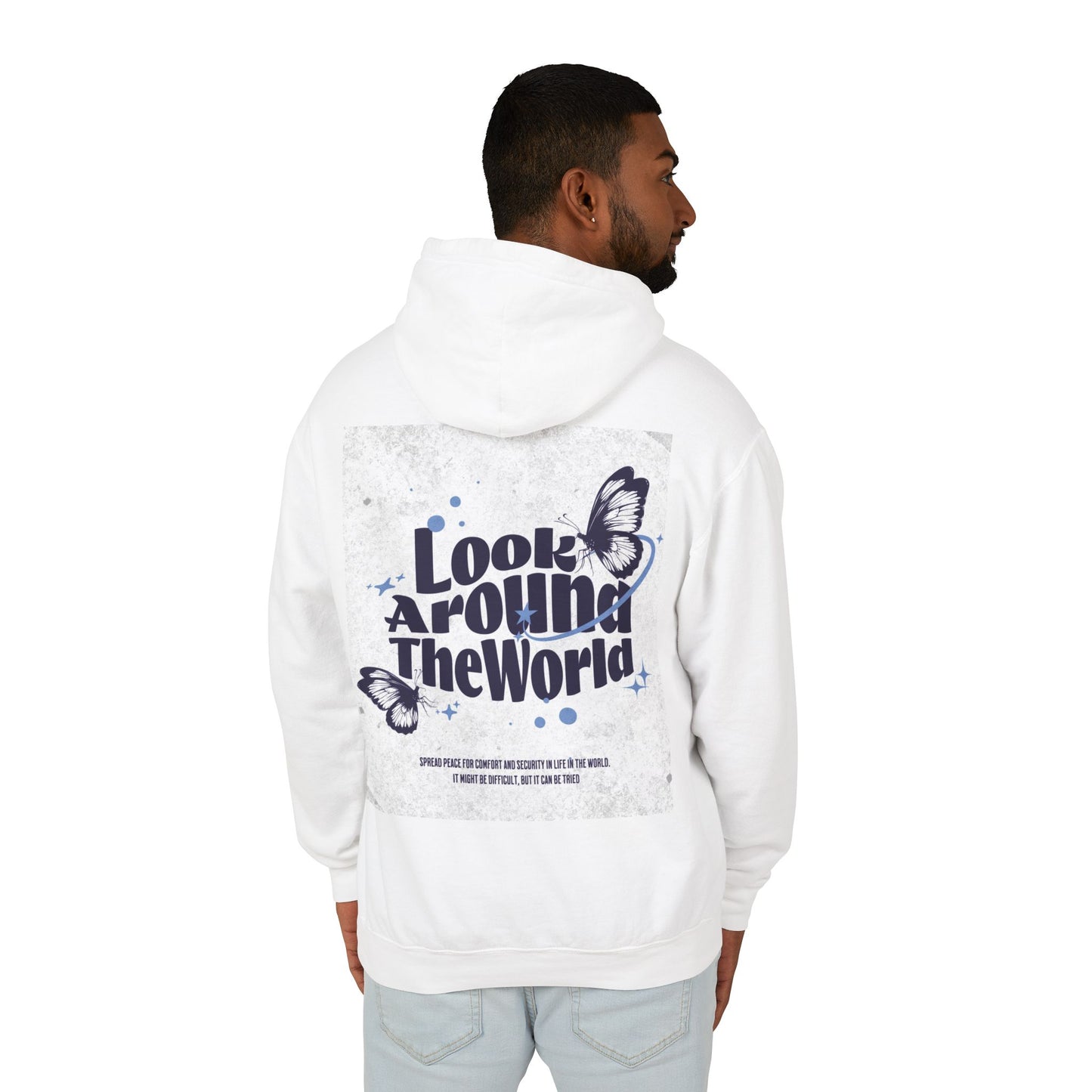 Look Around the World Hoodie - Inspirational Gift, Unisex Lightweight Sweatshirt, Travel Apparel, Nature Lover's Keepsake, [...]