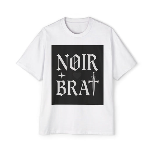 Noir Brat Heavy Oversized Tee, Aesthetic Graphic T-Shirt for Men, Streetwear Style, Casual Outfit, Gift for Fans of Dark Fashion