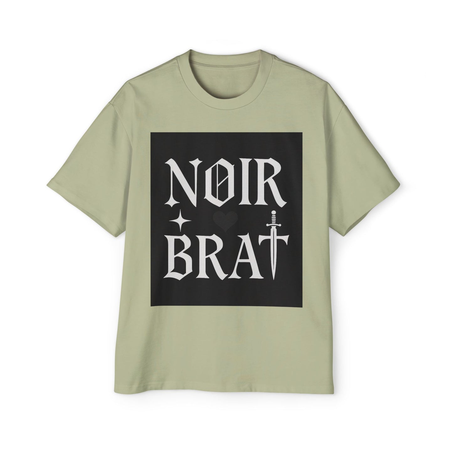 Noir Brat Heavy Oversized Tee, Aesthetic Graphic T-Shirt for Men, Streetwear Style, Casual Outfit, Gift for Fans of Dark Fashion