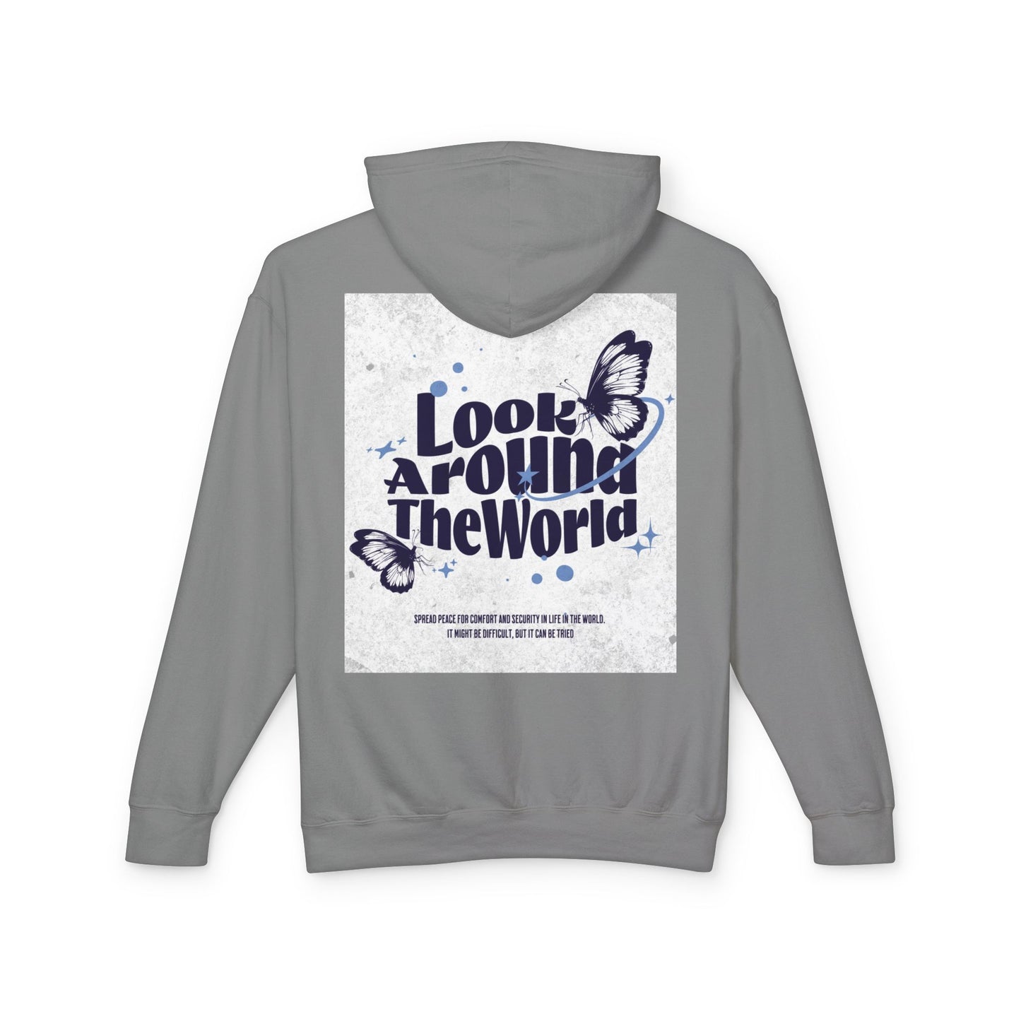 Look Around the World Hoodie - Inspirational Gift, Unisex Lightweight Sweatshirt, Travel Apparel, Nature Lover's Keepsake, [...]
