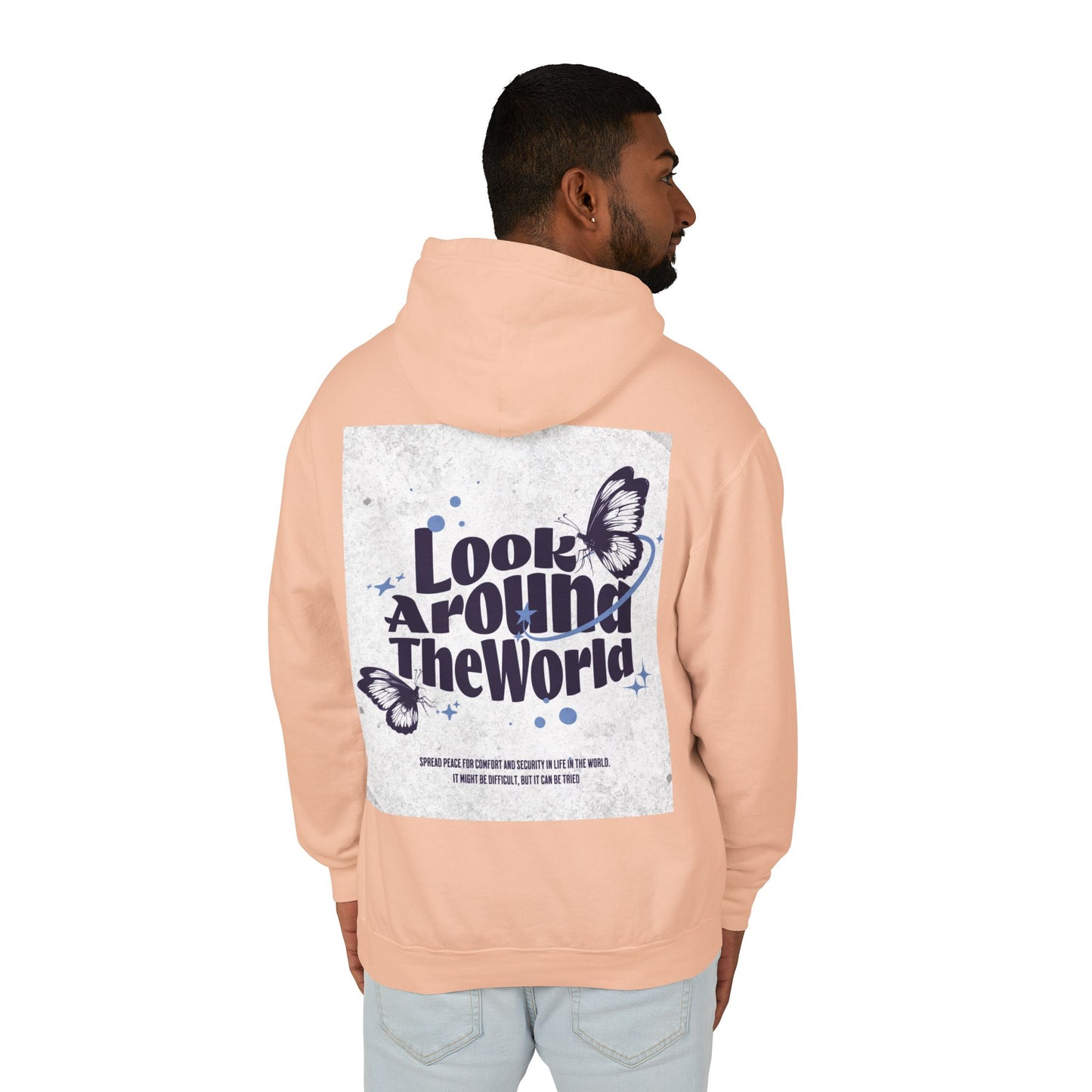 Look Around the World Hoodie - Inspirational Gift, Unisex Lightweight Sweatshirt, Travel Apparel, Nature Lover's Keepsake, [...]