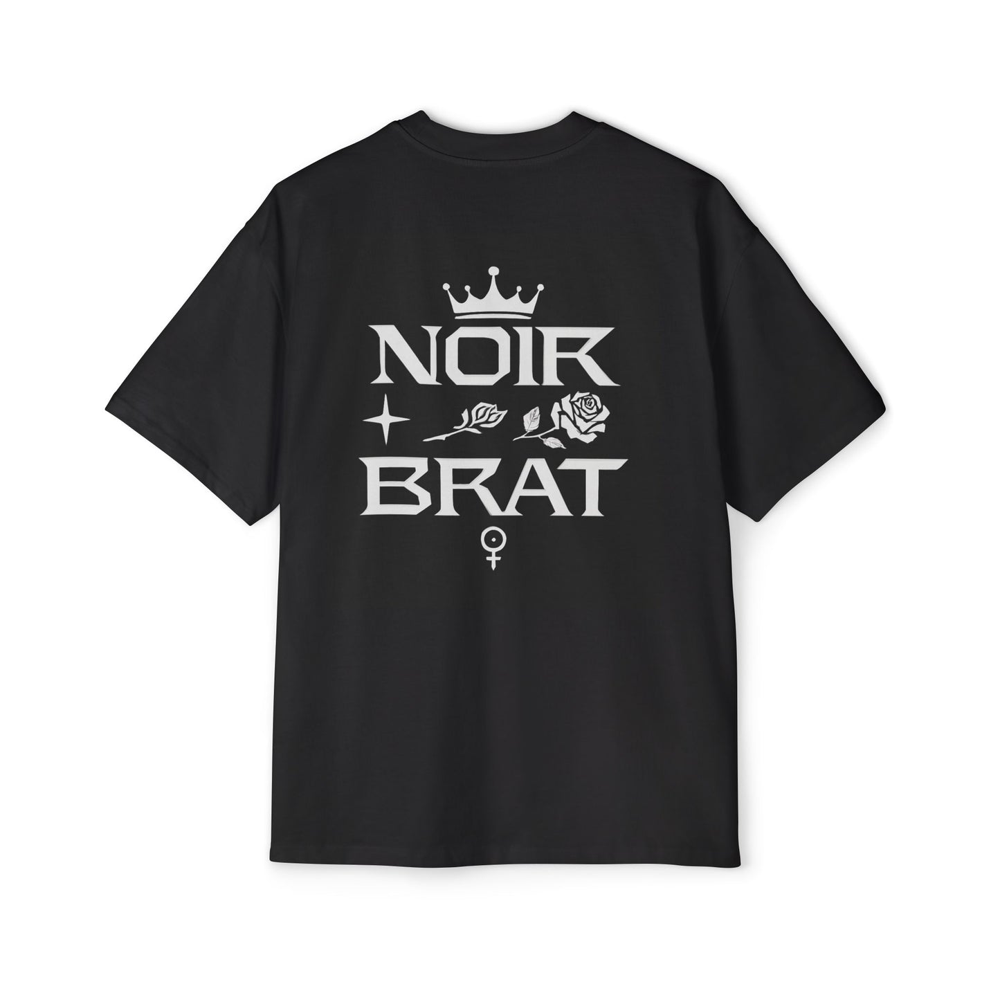 Noir Brat Heavy Oversized Tee, Aesthetic Graphic T-Shirt for Men, Streetwear Style, Casual Outfit, Gift for Fans of Dark Fashion