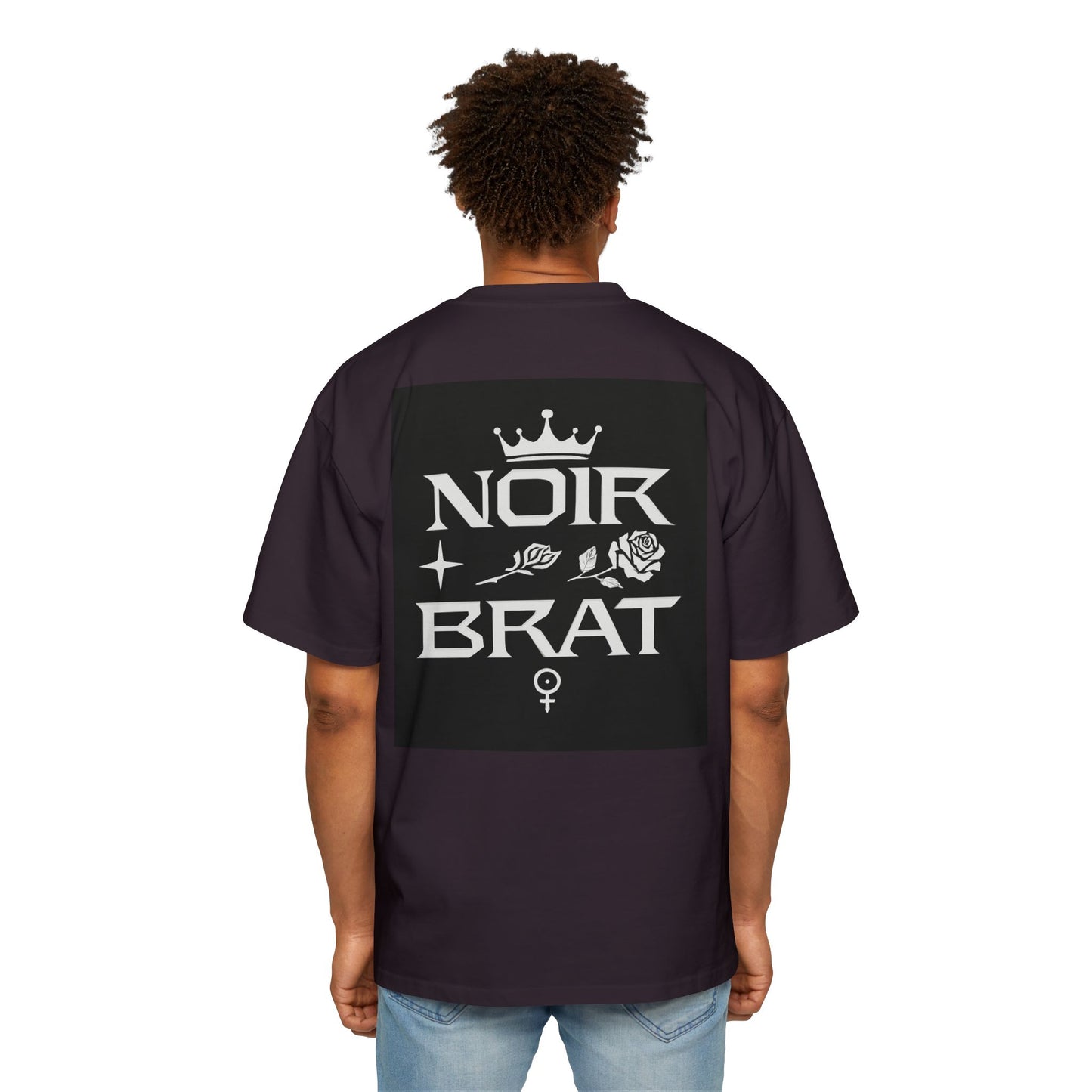 Noir Brat Heavy Oversized Tee, Aesthetic Graphic T-Shirt for Men, Streetwear Style, Casual Outfit, Gift for Fans of Dark Fashion
