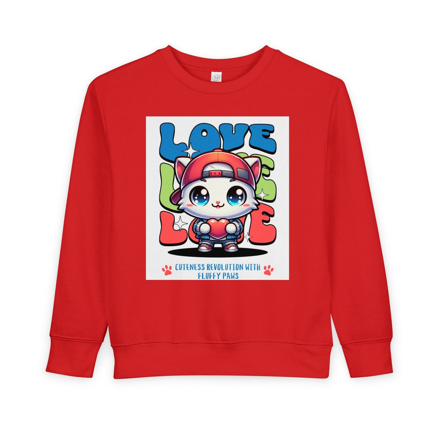 Toddler Cat Love Sweatshirt, Cute Kids Apparel, Playful Toddler Gift, Fun Sweatshirt for Kids, Cute Cat Design