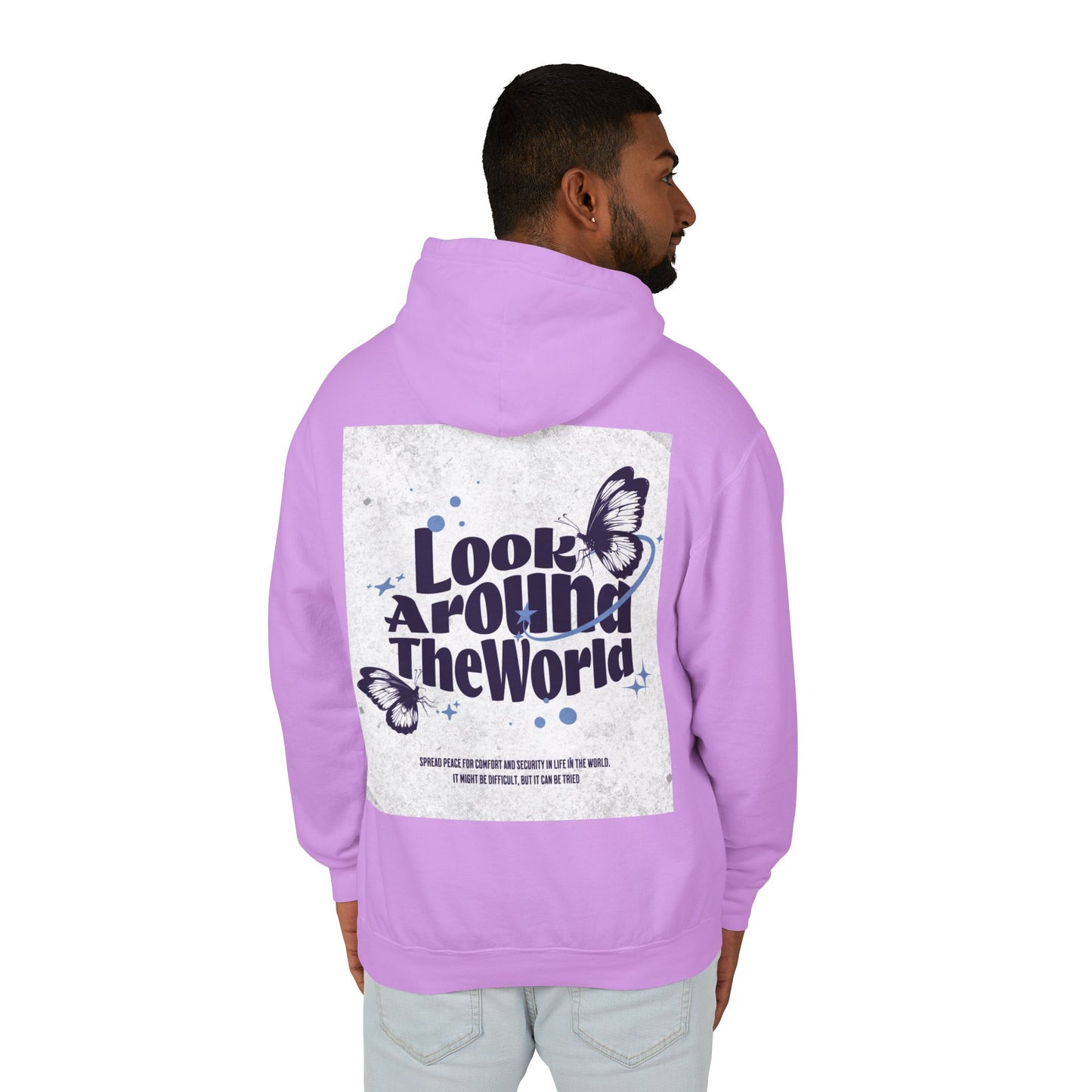 Look Around the World Hoodie - Inspirational Gift, Unisex Lightweight Sweatshirt, Travel Apparel, Nature Lover's Keepsake, [...]