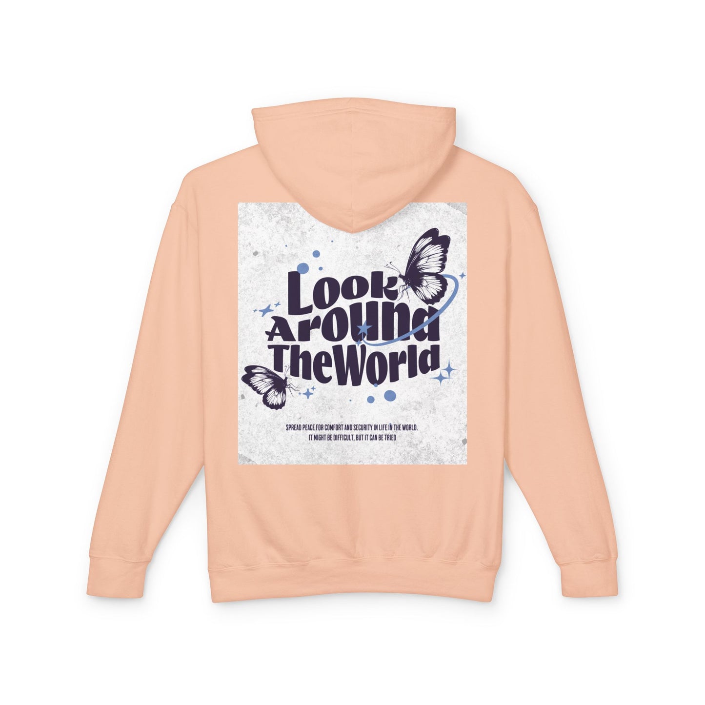 Look Around the World Hoodie - Inspirational Gift, Unisex Lightweight Sweatshirt, Travel Apparel, Nature Lover's Keepsake, [...]
