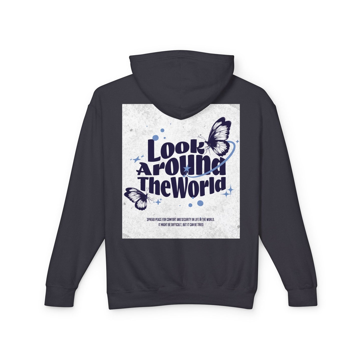 Look Around the World Hoodie - Inspirational Gift, Unisex Lightweight Sweatshirt, Travel Apparel, Nature Lover's Keepsake, [...]