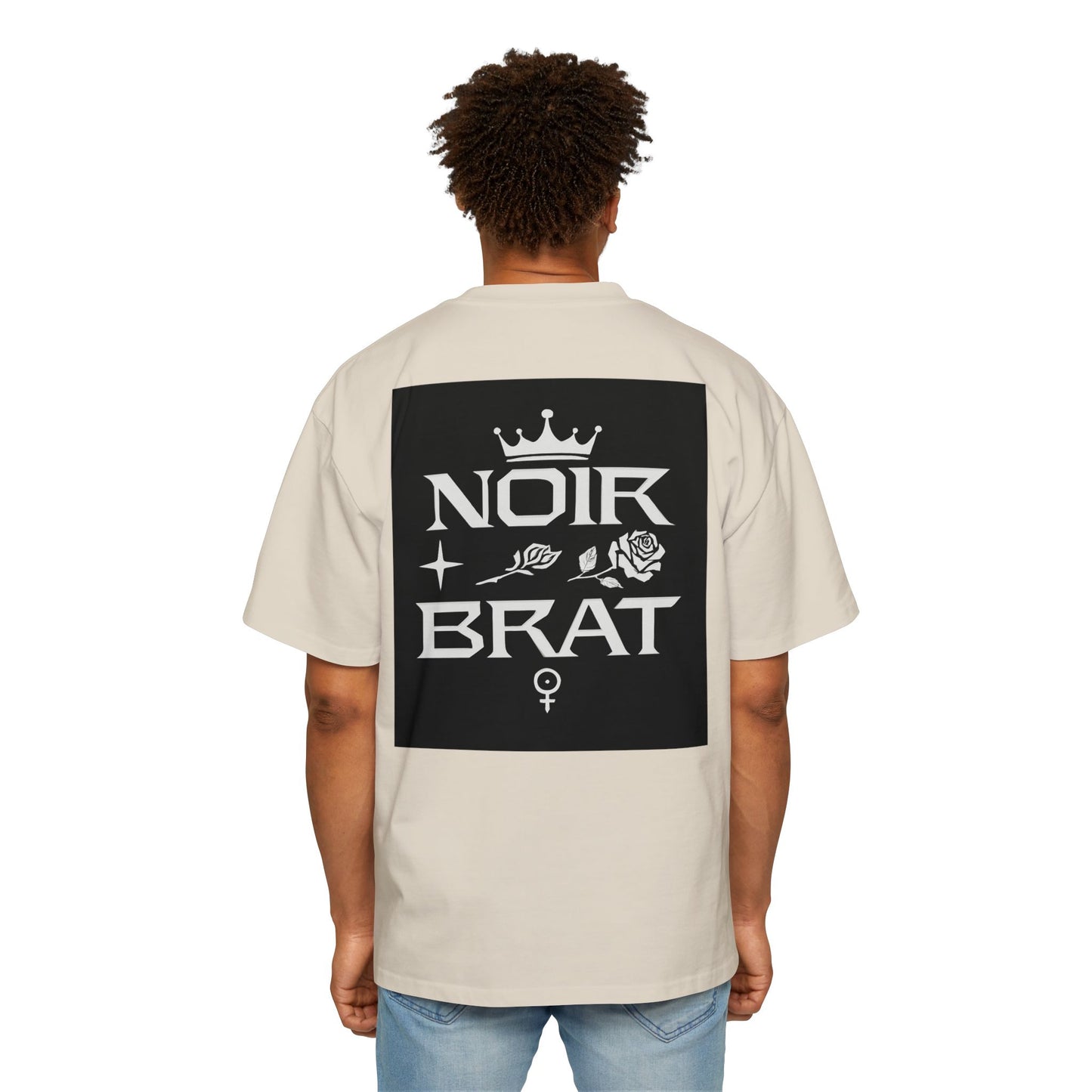 Noir Brat Heavy Oversized Tee, Aesthetic Graphic T-Shirt for Men, Streetwear Style, Casual Outfit, Gift for Fans of Dark Fashion