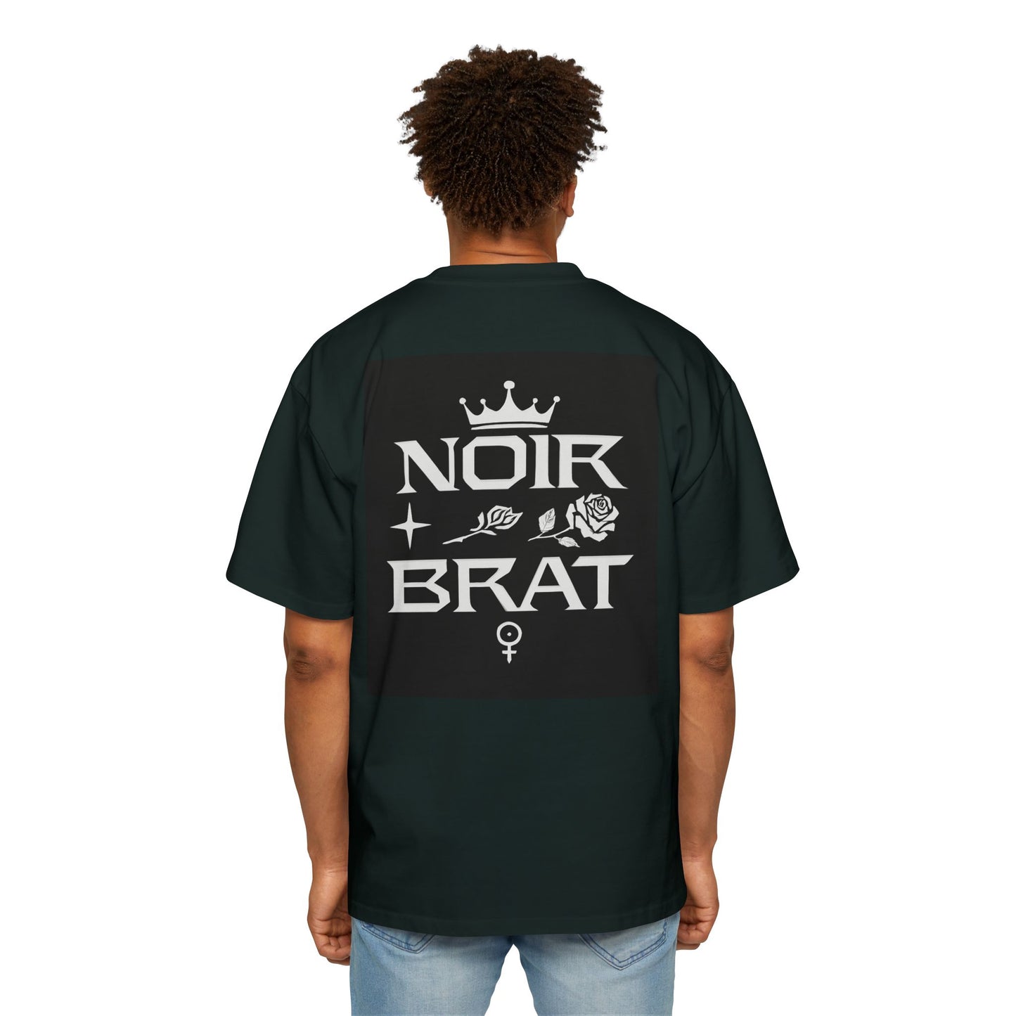 Noir Brat Heavy Oversized Tee, Aesthetic Graphic T-Shirt for Men, Streetwear Style, Casual Outfit, Gift for Fans of Dark Fashion