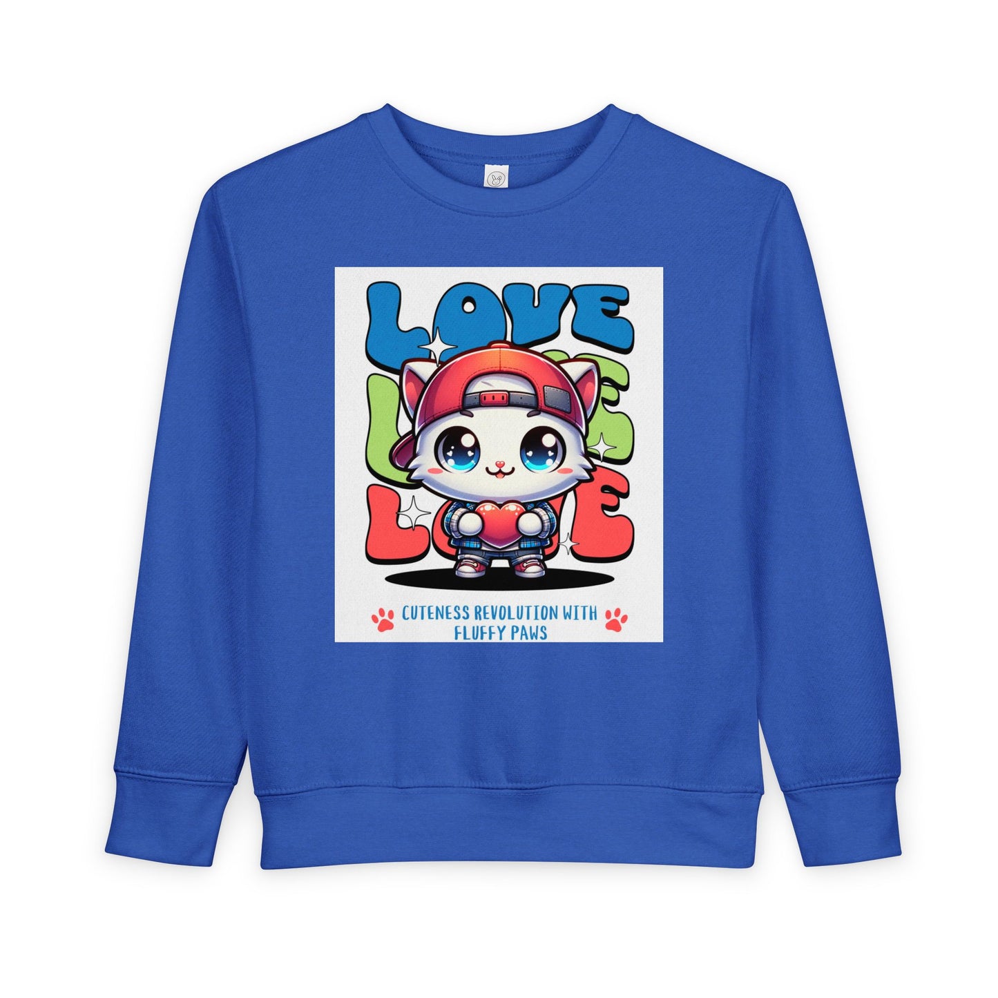 Toddler Cat Love Sweatshirt, Cute Kids Apparel, Playful Toddler Gift, Fun Sweatshirt for Kids, Cute Cat Design