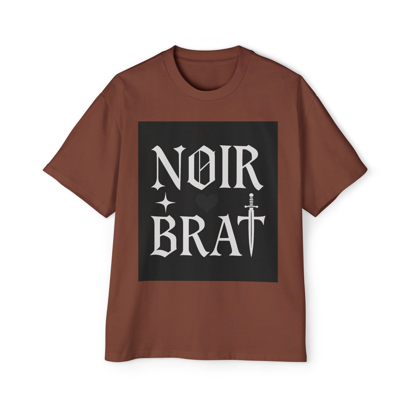 Noir Brat Heavy Oversized Tee, Aesthetic Graphic T-Shirt for Men, Streetwear Style, Casual Outfit, Gift for Fans of Dark Fashion