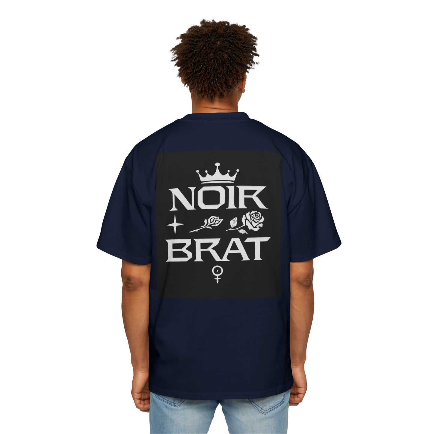 Noir Brat Heavy Oversized Tee, Aesthetic Graphic T-Shirt for Men, Streetwear Style, Casual Outfit, Gift for Fans of Dark Fashion