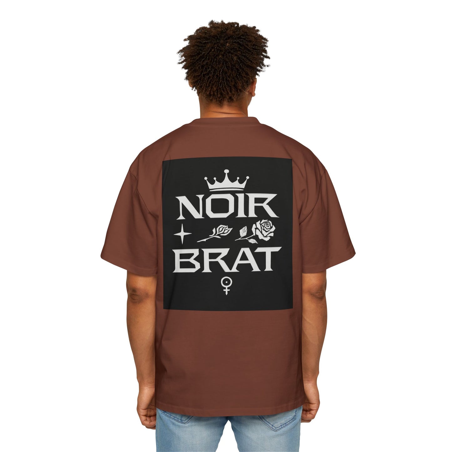Noir Brat Heavy Oversized Tee, Aesthetic Graphic T-Shirt for Men, Streetwear Style, Casual Outfit, Gift for Fans of Dark Fashion