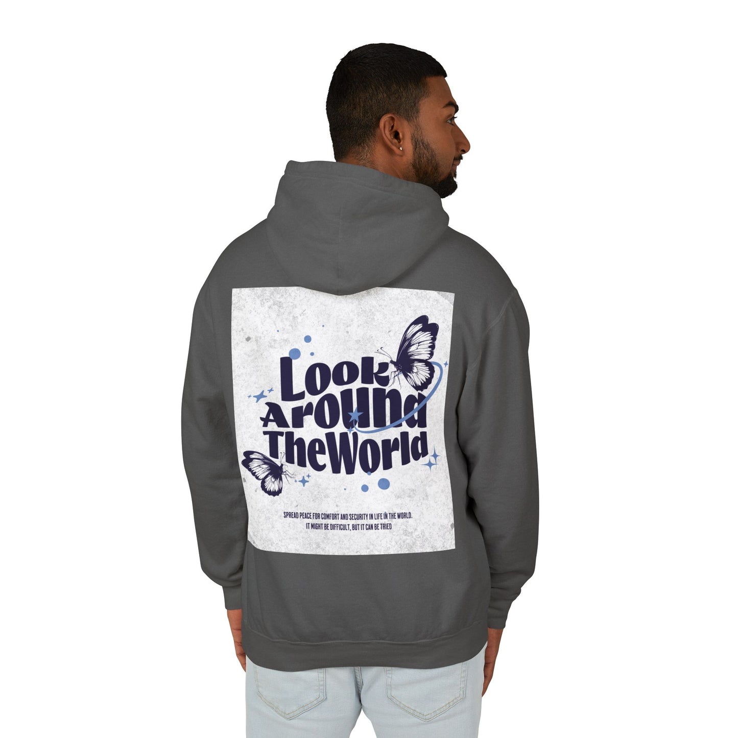 Look Around the World Hoodie - Inspirational Gift, Unisex Lightweight Sweatshirt, Travel Apparel, Nature Lover's Keepsake, [...]