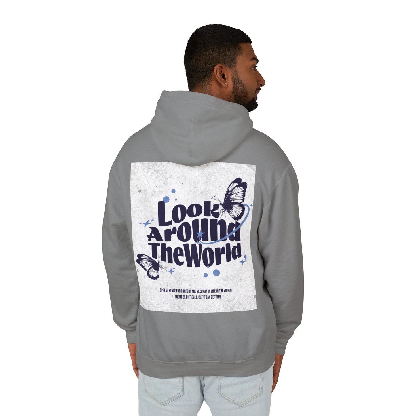 Look Around the World Hoodie - Inspirational Gift, Unisex Lightweight Sweatshirt, Travel Apparel, Nature Lover's Keepsake, [...]