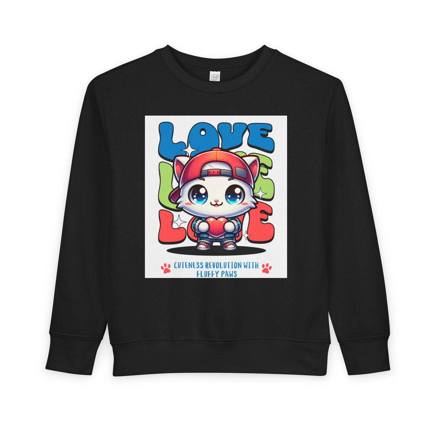 Toddler Cat Love Sweatshirt, Cute Kids Apparel, Playful Toddler Gift, Fun Sweatshirt for Kids, Cute Cat Design
