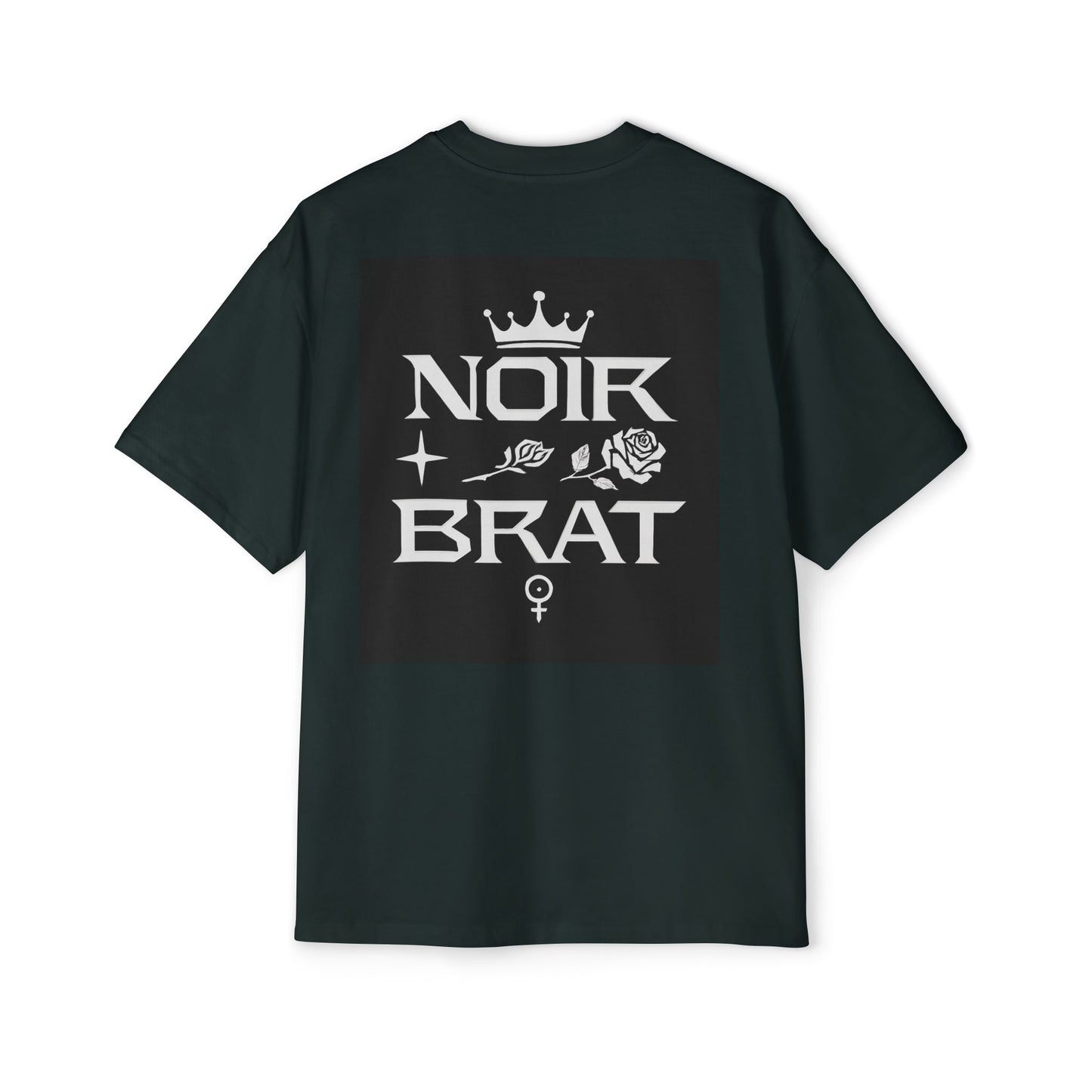 Noir Brat Heavy Oversized Tee, Aesthetic Graphic T-Shirt for Men, Streetwear Style, Casual Outfit, Gift for Fans of Dark Fashion