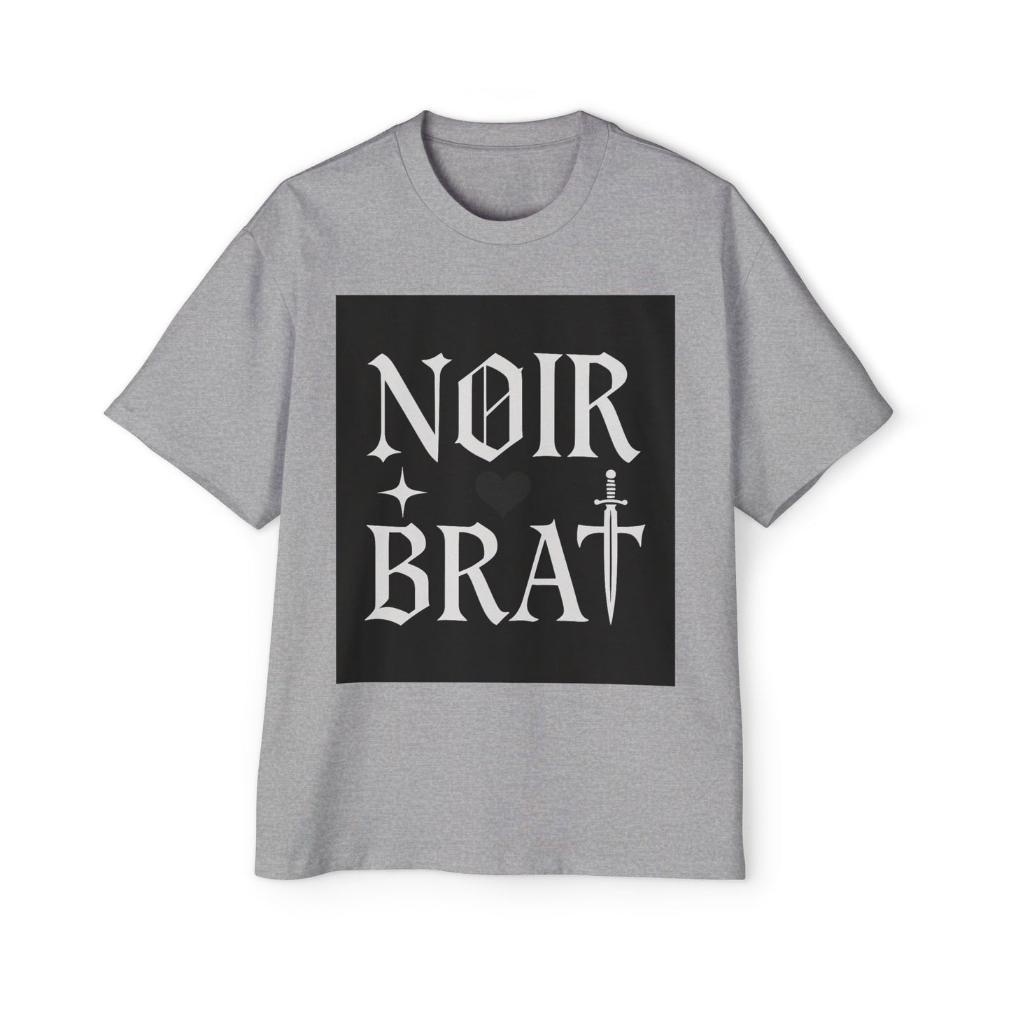 Noir Brat Heavy Oversized Tee, Aesthetic Graphic T-Shirt for Men, Streetwear Style, Casual Outfit, Gift for Fans of Dark Fashion