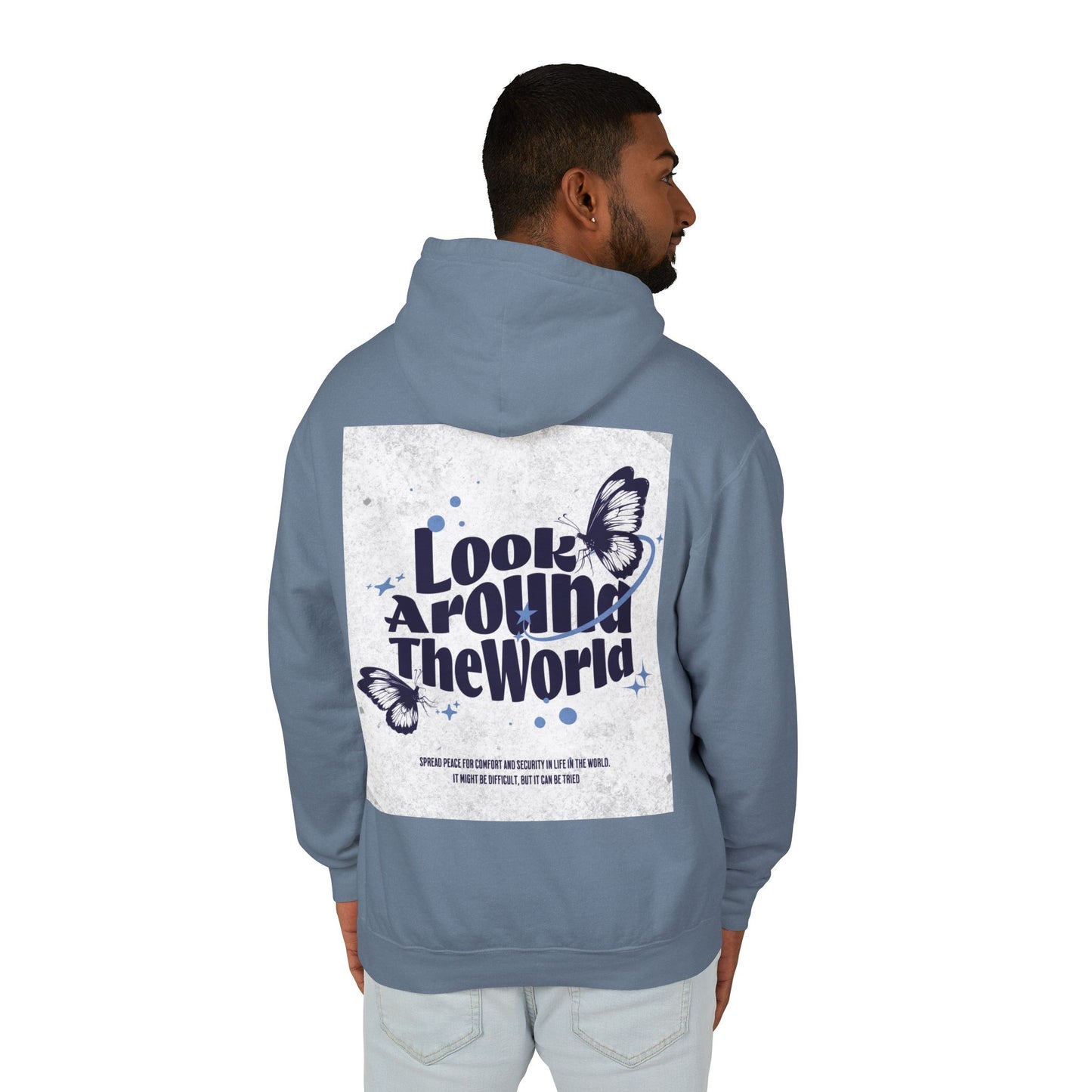 Look Around the World Hoodie - Inspirational Gift, Unisex Lightweight Sweatshirt, Travel Apparel, Nature Lover's Keepsake, [...]